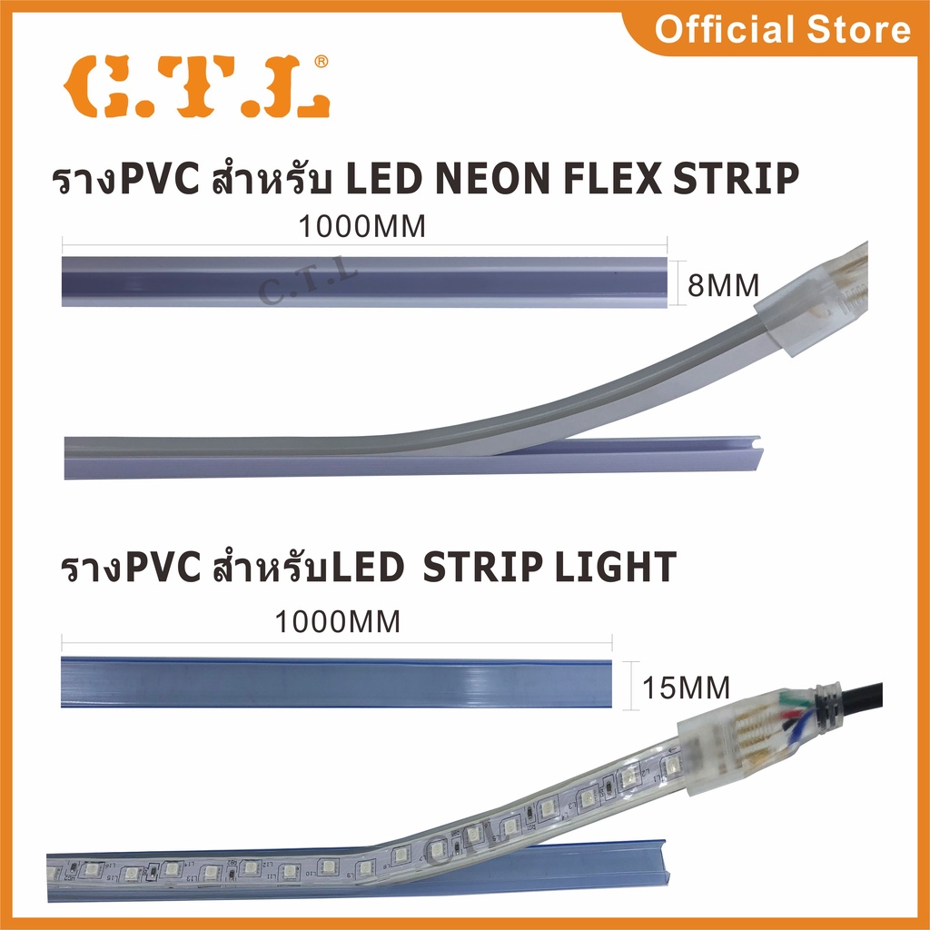 ราง-pvc-สำหรับ-neon-flex-และ-led-strip-ขายยกแพ็ค10เมตร