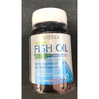 VISTRA วิสทร้า Fish Oil FishOil น้ำมันปลาแซลมอน ฟิชออย Salmon 1000 MG ไม่มีกลิ่นคาว 30 เม็ด