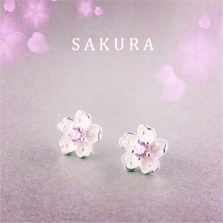 สินค้าเข้าแล้วนะคะ❗️ต่างหูซากุระsakura🌸cherry blossom🌸silver925