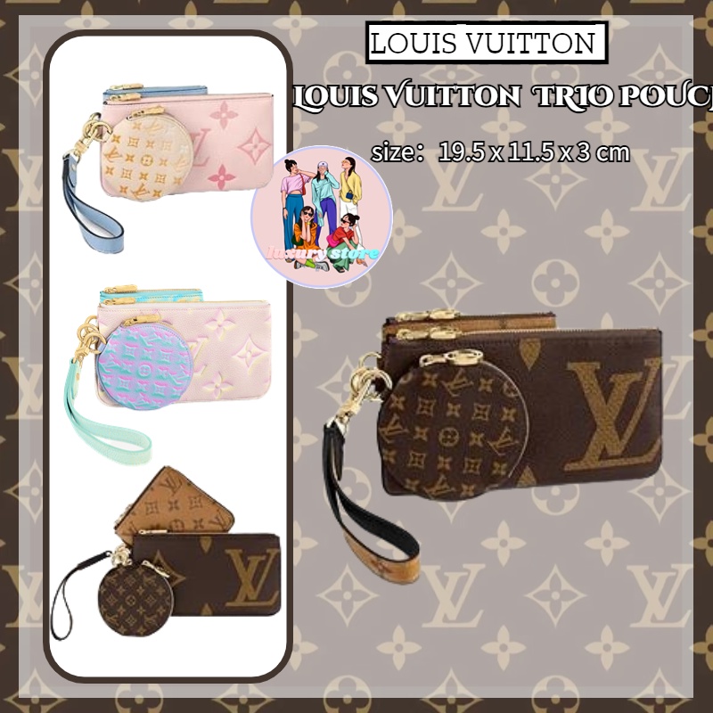 หลุยส์วิตตอง-louis-vuitton-trio-pouch-กระเป๋าคลัทช์-สามชิ้น-กระเป๋าใส่เหรียญขนาดเล็ก-ของแท้-100-นำเข้าจากยุโรป