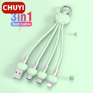 3 in 1 สายชาร์จโทรศัพท์มือถือ Micro Usb type C 8 Pin อเนกประสงค์ 2.4A สําหรับโทรศัพท์มือถือทุกรุ่น