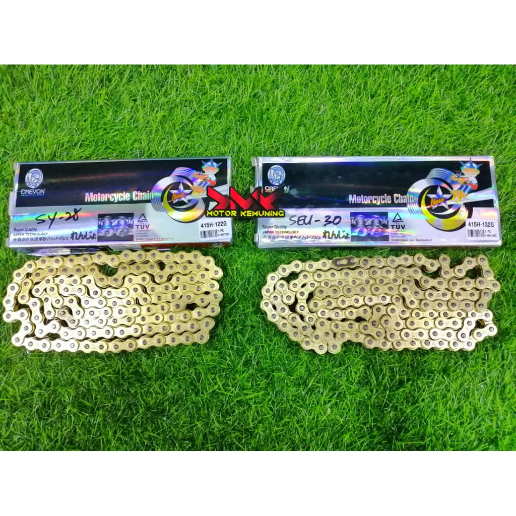 RANTAI SPOKET SPROCKET MOTOSIKAL CREWON MOTORCYCLE CHAIN 415H-122L ...