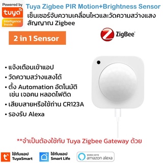 ภาพขนาดย่อของสินค้าTuya 2 in 1 เซ็นเซอร์จับความเคลื่อนไหวและวัดแสง สัญญาณ Zigbee PIR Motion and Brightness Senaor