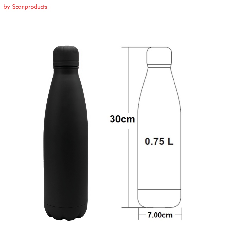 ภาพสินค้าby Scanproducts ขวดเก็บร้อน-เย็น ขวดน้ำสุญญากาศ รุ่น By Scanproducts Vacuum Flask 0.75L/Black จากร้าน byscanproducts บน Shopee ภาพที่ 1