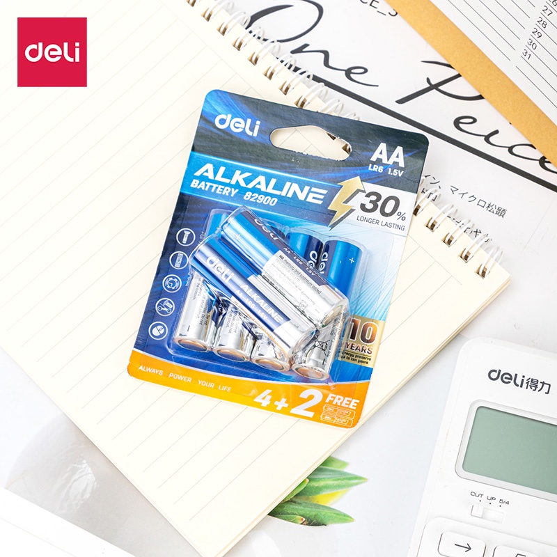 ภาพสินค้าDeli6 ก้อนถ่านอัลคาไลน์ AA LR6 / AAA LR03 ถ่าน 1.5V ใหม่ ถ่านไฟฉายอัลคาไลน์ Alkaline Battery จากร้าน deliliving บน Shopee ภาพที่ 1