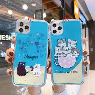 เคสโทรศัพท์สีใสลายแมวน่ารักสําหรับ iphone 11 pro 6s 7 plus 8 x x xr xs max 11