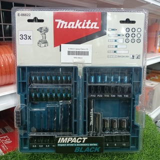 {ผ่อนบัตรเครดิต0%3เดือน X366.66บาท}Makita ชุดดอกไขควง 33 PCS+BOX(BLACK  E-06622