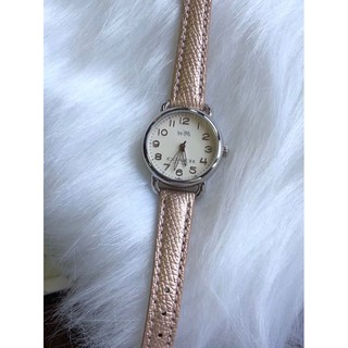 🎀 (สด-ผ่อน) นาฬิกาCoach หนัง สีโรสโกลด์ 14502249 COACH Womens Delancey Leather Strap Watch Silver/Metallic Rosey