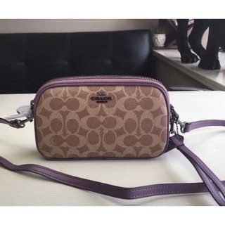 Coach crossbody clutch in colorblock signature canvas(2zip)