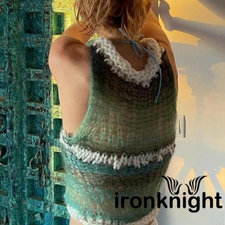 ภาพขนาดย่อของภาพหน้าปกสินค้าKV 90s Vintage Patchwork Knitted Tank Top Y2K Women จากร้าน ironknightm1.th บน Shopee ภาพที่ 3