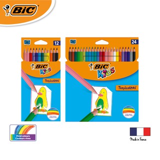 [Official Store] BIC บิ๊ก ดินสอสี สีไม้ Tropicolors จำนวน 12สี - 24สี