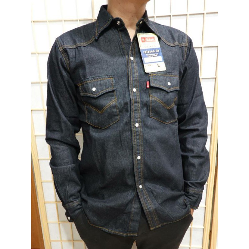 เสื้อยีนส์แขนยาวกระดุมมุกm-2xl