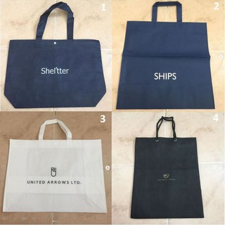 ถุงผ้า แบรนด์ Sheltter , SHIP , UNITED ARROWS , IMPERIAL ของแท้ เนื้อผ้าดีมาก ฐานกระเป๋ากว้าง จุของได้เยอะ สภาพใหม่