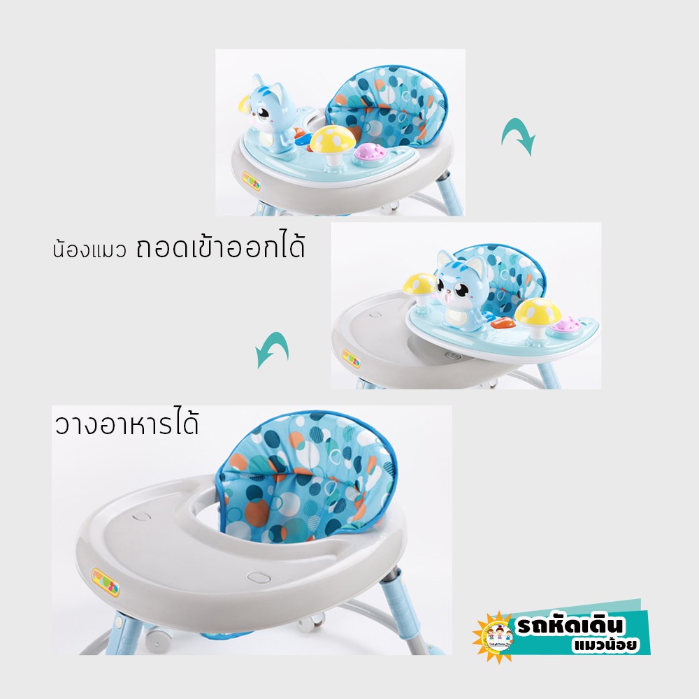 รถหัดเดิน-รถหัดเดินเด็ก-แมวน้อย-สีพาสเทล