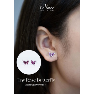 ต่างหูเงินแท้ 925  รุ่น Tiny Rose Butterfly