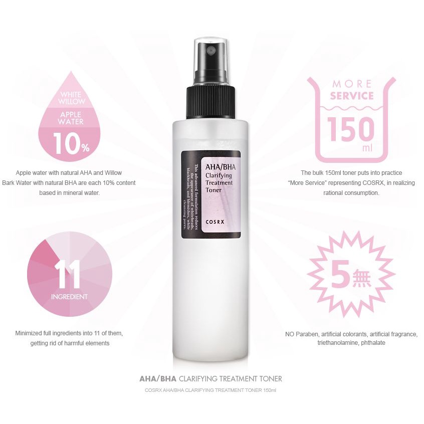 พร้อมส่ง-cosrx-aha-bha-clarifying-treatment-toner-150ml