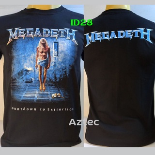 เสื้อวง Megadeth เสื้อวินเทจ เสื้อยืดคอกลม ผ้าcotton ใส่สบาย ลายวินเทจ ใส่ได้ทั้งชายหญิง (id28)