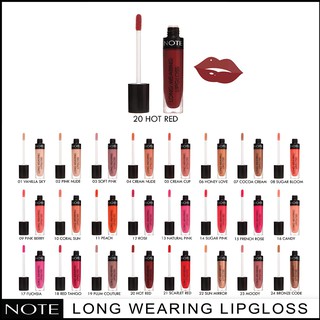 NOTE COSMETICS LONG WEARING LIPGLOSS 20 HOT RED