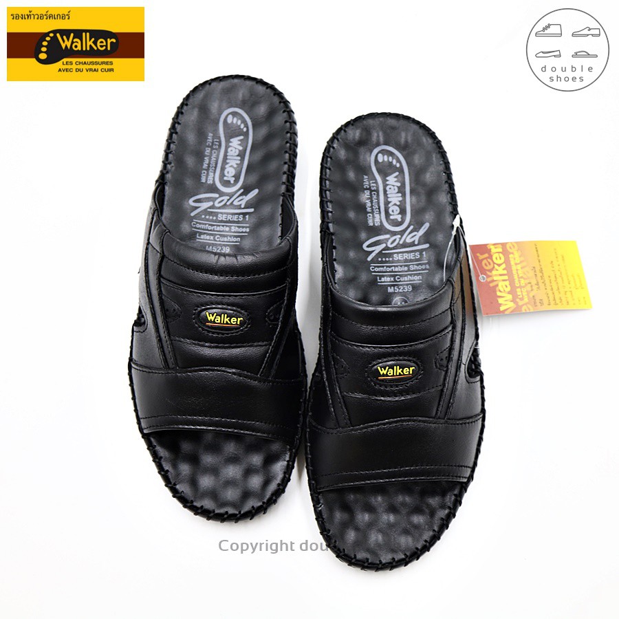 walker-รองเท้าเพื่อสุขภาพ-รองเท้าแตะหนังแท้-พื้นปุ่มบุนุ่ม-พื้นยางพาราแท้-รุ่น-m5239-สีดำ-น้ำตาล-ไซส์-41-45