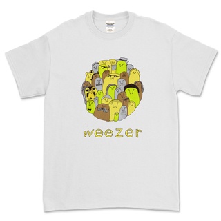 ROUND คอลูกเรือเสื้อยืด พิมพ์ลาย Weezer THREE COMPANY สําหรับผู้ชาย-4XL