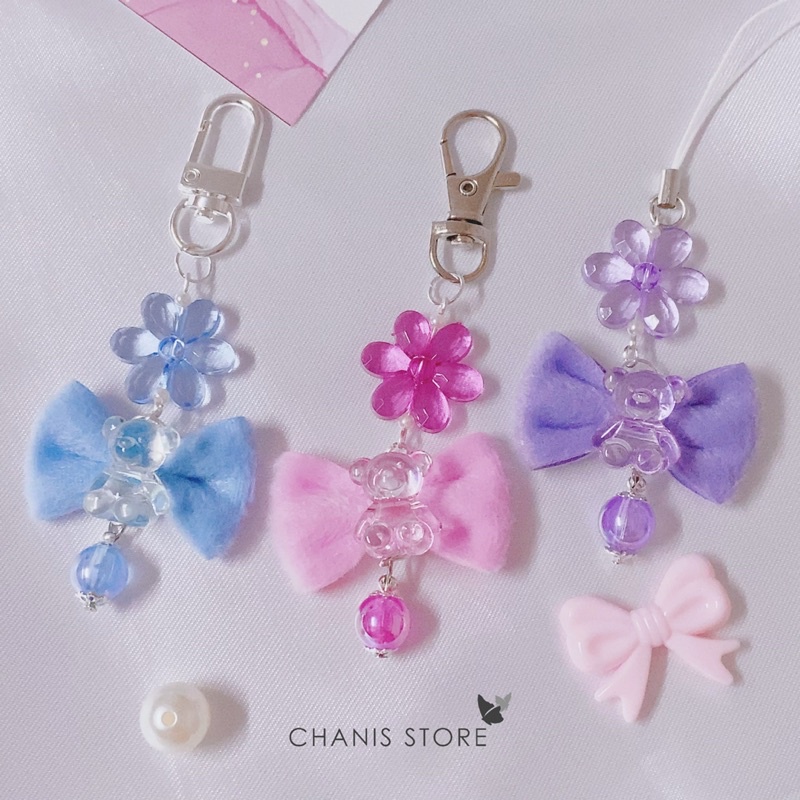 สายคล้องโทศัพท์มือถือน้องหมีน่ารัก-chanis-store