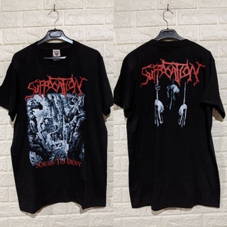 เสื้อยืดผ้าฝ้ายพิมพ์ลายขายดี เสื้อยืด ลาย Suffocation BAND 2