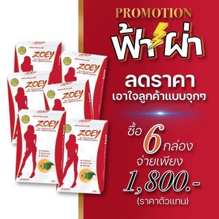 โปรสุดคุ้ม 6 กล่อง อาหารเสริมช่วยควบคุมน้ำหนักโซอี้ Zoey by Natural hom