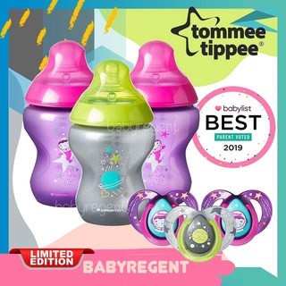 ʕ￫ᴥ￩ʔ ขวดนม Tommee Tippee พร้อม จุกหลอก 3 ชิ้น นำเขาจาก USA Pink Star