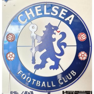 CHELSEA โลโก้ เชลซี เหล็กตัดเลเซอร์ ขนาด 60x60 cm.หนา 3 mm.เคฟล่าทำสี คงทนไม่มีเสียรูปทรง ทำสีเหมือนจริง ใช้สี 2k สวยทน