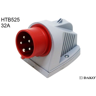 HTB525 ปลั๊กตัวผู้ติดลอย 3P+N+E 32A 400V IP44 6h
