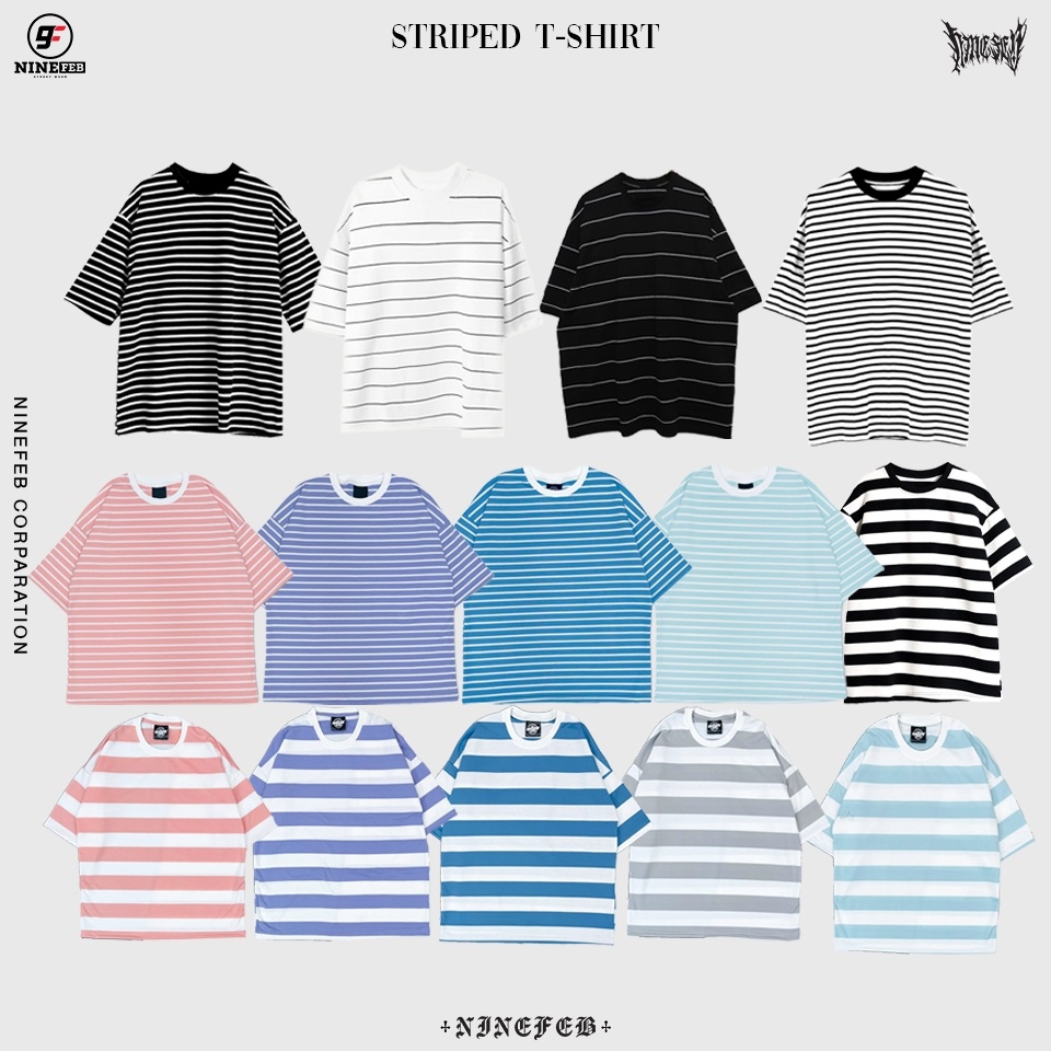 ลดล้าง-stock-9feb-striped-t-shirt-แขนสั้น-พร้อมส่ง