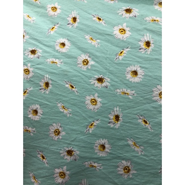 ผ้าพิมพ์ลายดอกเดซี่ผ้าเมตรcs0090cotton100