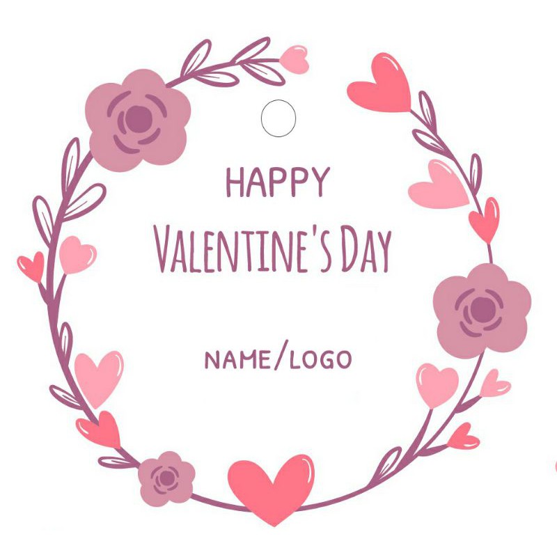 ราคาและรีวิววาเลนไทน์(แพค 50 ใบ) ป้ายแท็กวันวาเลนไทน์ Valentine's (Valentine's Gift Tag)  เปลี่ยนข้อความได้