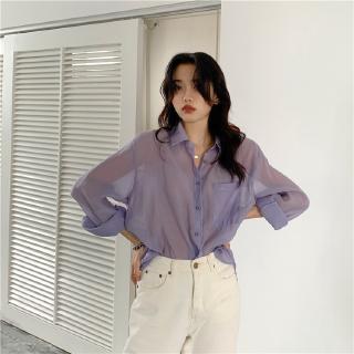 เกาหลีใหม่หลวมปกอารมณ์พื้นฐานเสื้อแขนยาว 3 สี