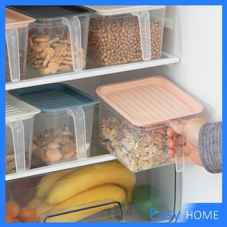 กล่องเก็บอาหารตู้เย็น ""มีที่จับ""  มีฝาปิด  Portable refrigerator food storage box