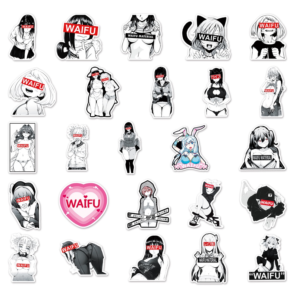 พร้อมส่ง-waifu-girl-sticker-waifu-สาวกระต่าย-สติกเกอร์กันน้ำรูปแบบที่แตกต่างกัน-101ชิ้น