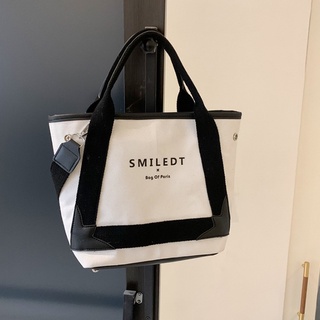 พร้อมส่งจากไทย🔥 SMILEDT Tote Bag 136 กระเป๋าสะพายข้าง ผ้าแคนวาส มีสายสะพายให้ สามารถใส่ iPad Mini ได้