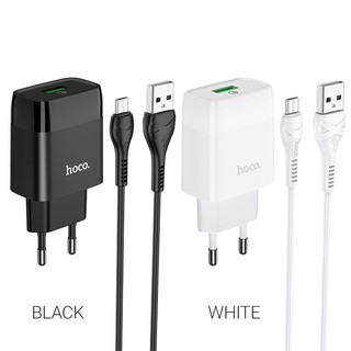 ชุดชาร์จC72Q Glorious QC3.0 wall charger, single USB, 18W output, EU plug, set with cable for Micro-USB