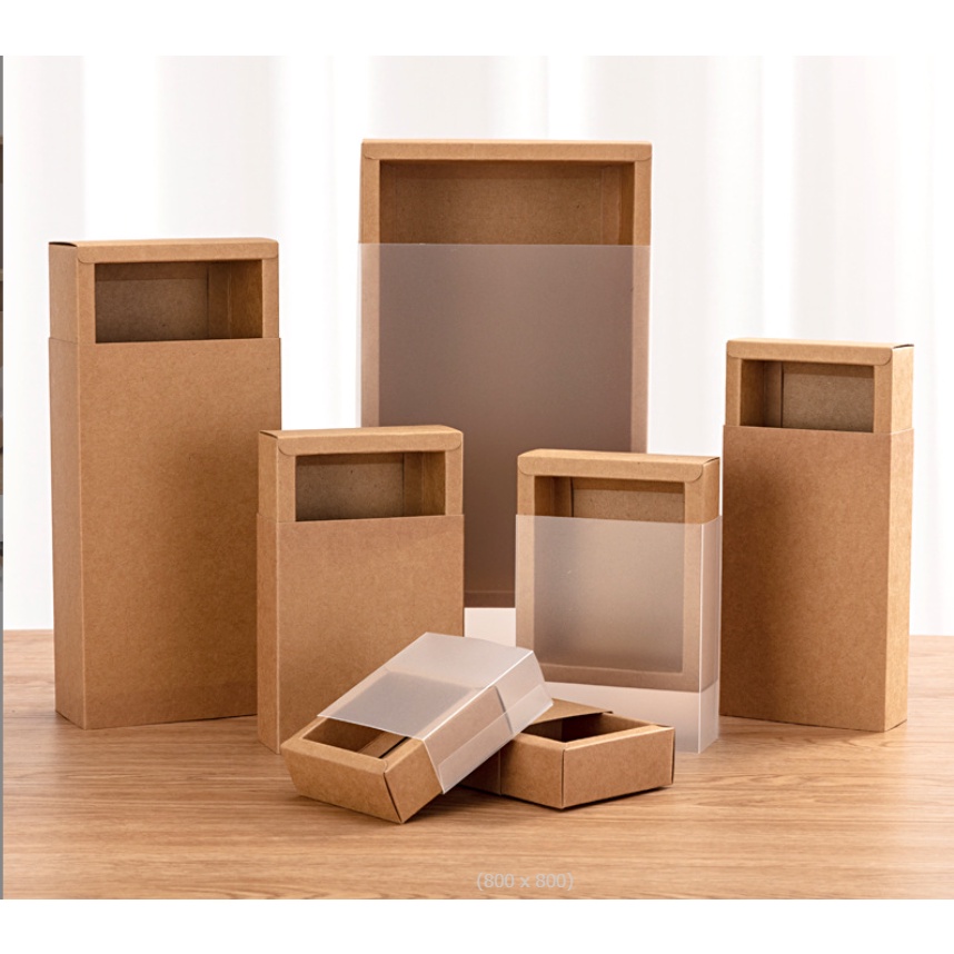 กล่องลิ้นชัก-กล่องสไลค์-กล่องกระดาษคราฟ์สีดำ-สีน้ำตาล-กล่องสไลค์ขนาดใหญ่มาก-จัดส่งในวันที่สั่ง