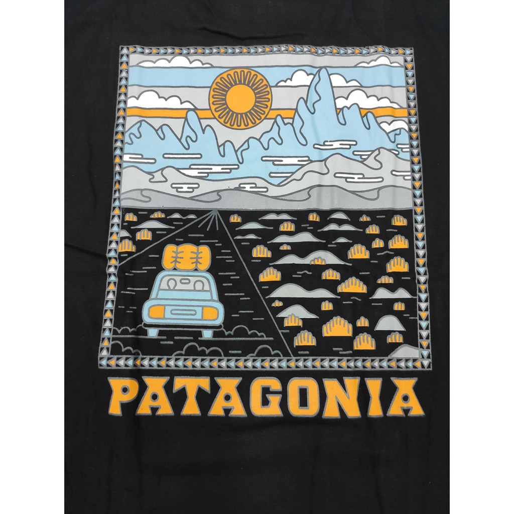 เสื้อยืดโอเวอร์ไซส์-patagonia-เสื้อยืด-คอกลม-แขนสั้น-แฟชั่น-ภูเขา-พาธาโกเนีย-พาตาโกเนีย-summit-road-ถนน-unisexs