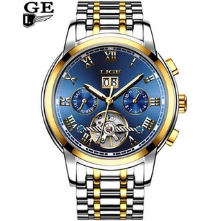 LIGE Mens Watches Top Brand Luxury Automatic Mechanical Watch Men Business Full Steel Waterproof Sport Wrist