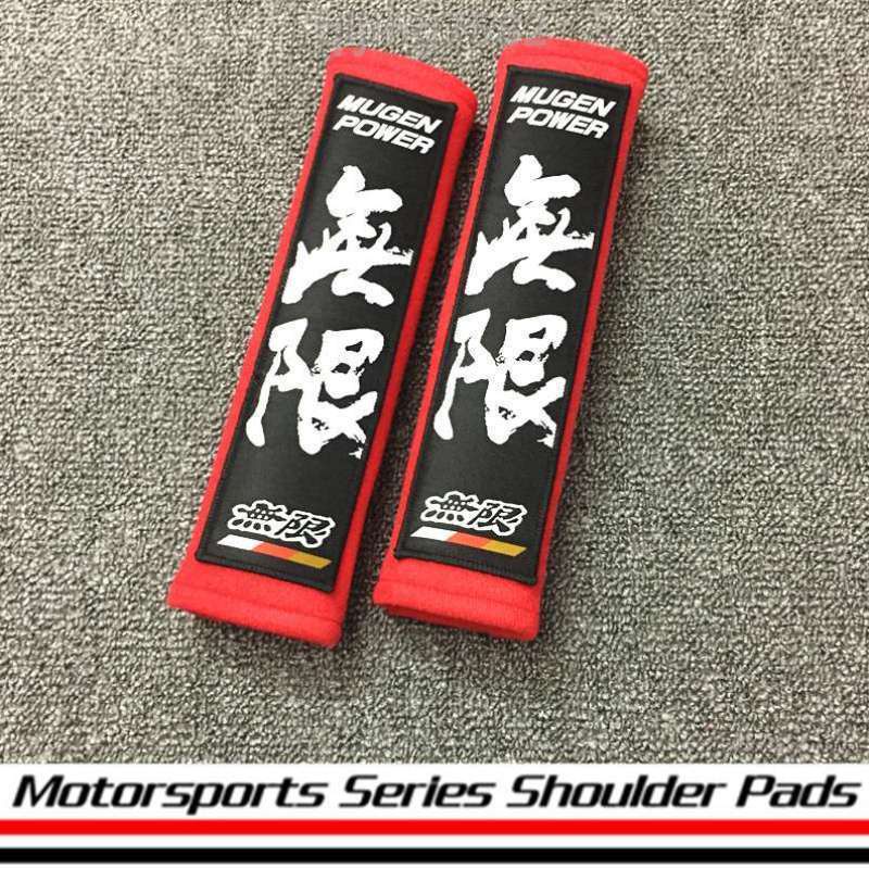 JDM สไตล์ Mugen ผ้าฝ้ายรถที่นั่งเข็มขัด Soft Harness Pads ไหล่ Pad 2 ...