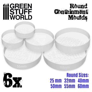 6x Containment Moulds for Bases - Round ชุดหล่อฐาน warhammer AoS Minitures Models