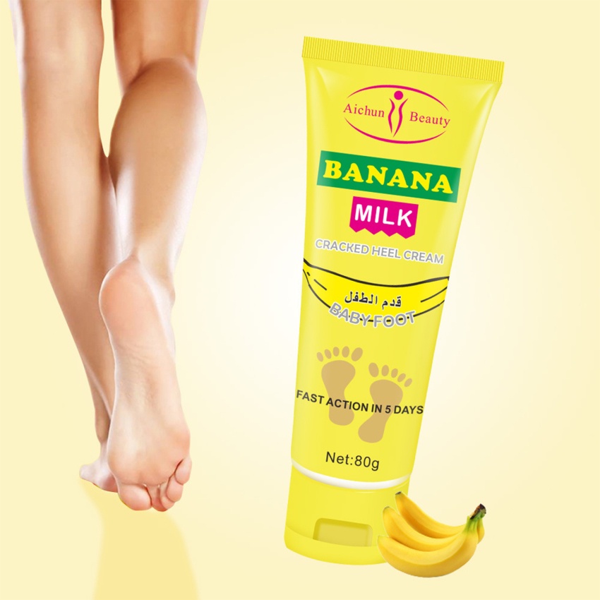 ครีมทาเท้าเด็ก-นมกล้วย-80-กรัม-ให้ความชุ่มชื้น-ปรับปรุงผิวแห้ง-นุ่ม-เงื่อน-ป้องกันส้นเท้าแตก-ครีมทาส้นเท้า-ป้องกันการลอกผิว-โลชั่นทาตัว