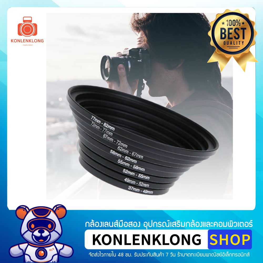 ภาพหน้าปกสินค้าKonlenklong  Step Up Lens Filter Adapter S2 แปลงหน้าเลนส์ ให้ใส่เลนส์ฟิลเตอร์ขนาดใหญ่กว่าหน้าเลนส์จริง สำหรับเลนส์ DSLR