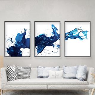 ภาพหน้าปกสินค้าWatercolor Printing Canvas Painting Abstract Picture Poster Blue Water Nordic Wall Artwork For Living Room Decoration ที่เกี่ยวข้อง