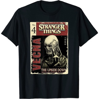 เสื้อยืดสีดำอินเทรนด์เสื้อยืด พิมพ์ลายหนังสือการ์ตูน Stranger Things 4 VecnaS M L   XL  XXL