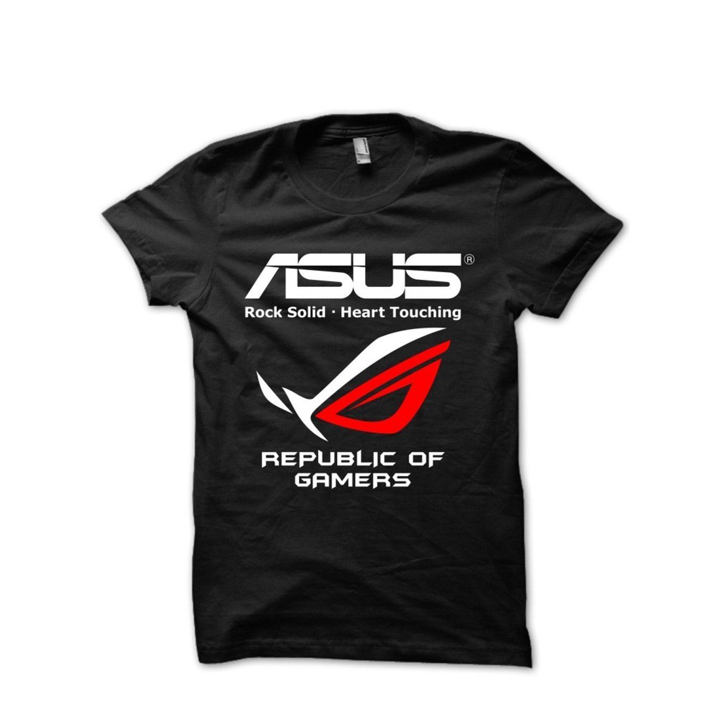 เสื้อยืดลําลองสไตล์ฮิปสเตอร์สําหรับผู้ชาย asus rog amd intel nvidiaS ...