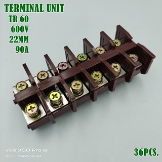 TR 60 TERMINAL UNIT เทอร์มินอลต่อสายขนาด 22mm² 90A 600V กล่องละ 36ชิ้น