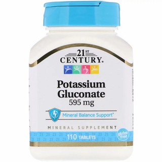 ภาพขนาดย่อของภาพหน้าปกสินค้า21st Century, Potassium Gluconate, 595 mg, 110 Tablets โพแทสเซียม จากร้าน eucerinthiiland บน Shopee ภาพที่ 1